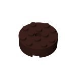 Brick Round 4 x 4 With Hole #87081 Dark Brown Premium Bulk 1 KG