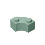 Curved Brick 2 Knobs #3063 Sand Green 10 pieces
