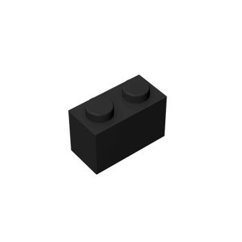 Brick 1 x 2 #3004 Black Premium Part 10 Pieces