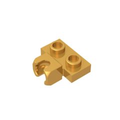 Plate, Modified 1 x 2 with Small Tow Ball Socket on Side #14704 Pearl Gold 1KG [Black Friday]