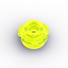 Plate Round 1 x 1 With Flower Edge (5 Petals) #24866 Trans-Neon Green Premium Bulk 1KG