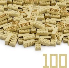 Brick 2 X 4 #3001 Bundle Tan 100 PCS