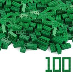 Brick 2 X 4 #3001 Bundle Green 100 PCS