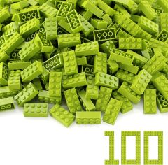 Brick 2 X 4 #3001 Bundle Lime 100 PCS