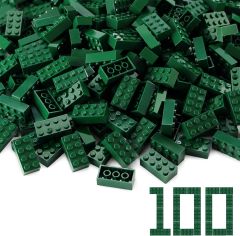 Brick 2 X 4 #3001 Bundle Dark Green 100 PCS