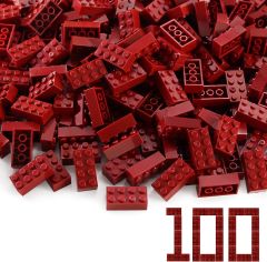 Brick 2 X 4 #3001 Bundle Dark Red 100 PCS