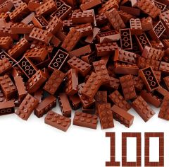 Brick 2 X 4 #3001 Bundle Reddish Brown 100 PCS